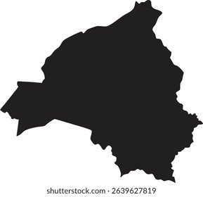 Burkina Faso black map silhouette vector style with white background