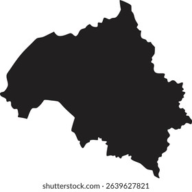 Burkina Faso black map silhouette vector style with white background