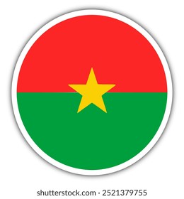 Burkina faso Button Flag Vector Template Design Illustrator