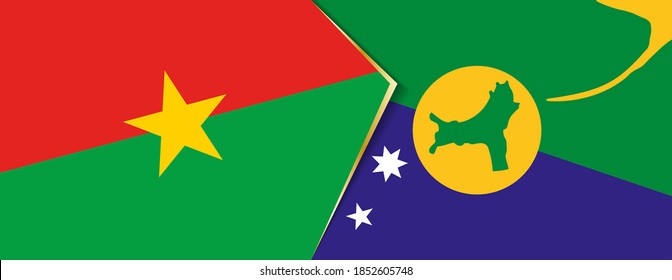 Burkina Faso and Christmas Island flags, two vector flags symbol of relationship or confrontation.