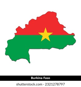 Burkina Faso Country - Flag Map
