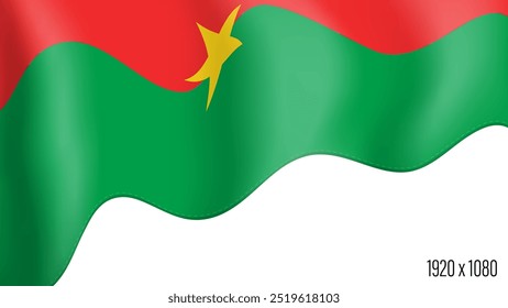 Burkina Faso country flag realistic independence day background. Burkina Faso commonwealth banner in motion waving, fluttering in wind. Festive patriotic HD format template for independence day