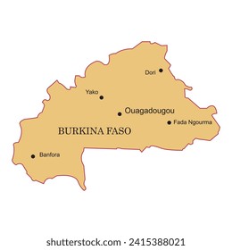 Burkina Faso country map vector illustration simple design