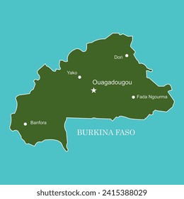 Burkina Faso country map vector illustration simple design