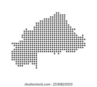 Burkina Faso - Dotted Map. Map formed by Dots. Vector Illustration