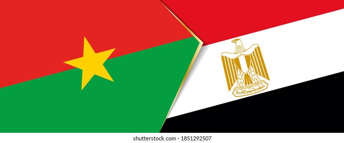 Burkina Faso and Egypt flags, two vector flags symbol of relationship or confrontation.