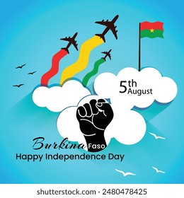 Burkina Faso Flag Abstract Background Design Template. Burkina Faso Independence Day Banner Wallpaper Vector Illustration. Burkina Faso Background