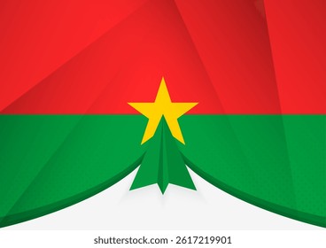 Burkina Faso Flag with Abstract Paper Airplane Design, National Flag in a geometric folded paper style. Vector illustration.