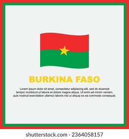 Burkina Faso Flag Background Design Template. Burkina Faso Independence Day Banner Social Media Post. Burkina Faso Banner