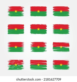 Burkina Faso Flag Brush Collection. National Flag