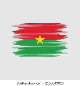Burkina Faso Flag Brush Vector Illustration