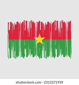 Burkina Faso Flag Brush Vector Illustration
