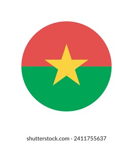 Burkina Faso flag. Button flag icon. Standard color. Circle icon flag. Computer illustration. Digital illustration. Vector illustration.