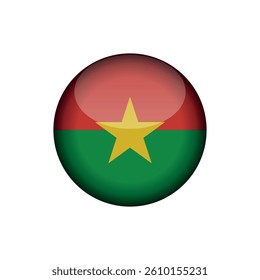 Burkina Faso Flag Circle Vector Template