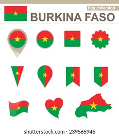Burkina Faso Flag Collection, 12 versions