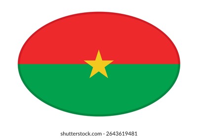 Burkina Faso flag ellipse shaped. vector	
