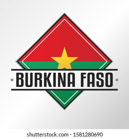 Burkina Faso Flag Emblema. Vector Design National. Illustration Country Symbol. Insignia Banner Logo.