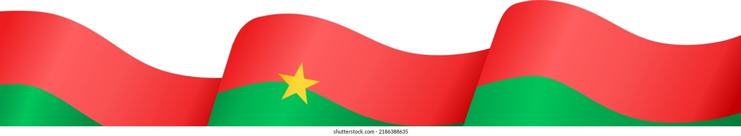 Burkina Faso flag flying on white background