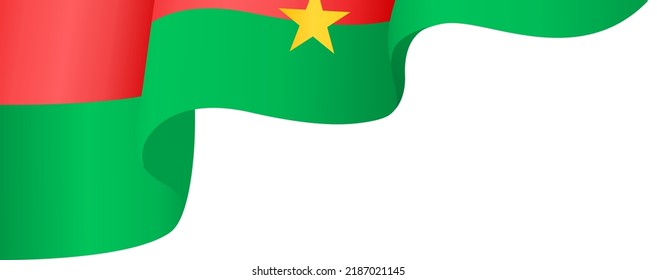 Burkina Faso flag flying on white background