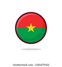 Burkina Faso Flag Icon. Burkina Faso Flag flat style isolated on a white background - stock vector.