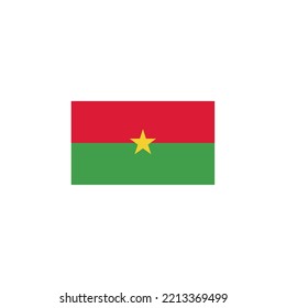 Burkina Faso flag icon flat style design. Burkina Faso flag vector illustration. isolated on white background.