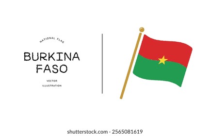 Burkina Faso flag icon Vector Illustration