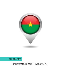 Burkina Faso flag map pin vector design template