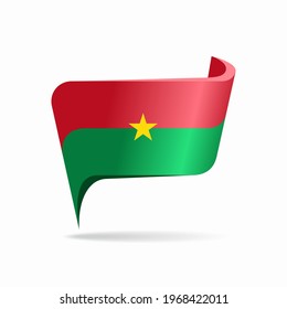 Burkina Faso flag map pointer layout. Vector illustration.