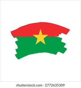 Burkina Faso Flag Map Vector