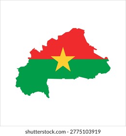 Burkina Faso Flag Map Vector