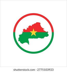 Burkina Faso Flag Map Vector