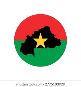 Burkina Faso Flag Map Vector