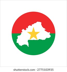 Burkina Faso Flag Map Vector