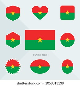 Burkina Faso flag. National flag of Burkina Faso. Burkina Faso vector flag button