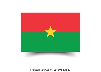 Burkina Faso flag. Flag of Burkina Faso. The official ratio. Flag icon. Standard color. Standard size. A rectangular flag. Computer illustration. Digital illustration. Vector illustration.
