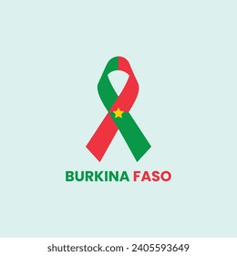 Burkina Faso flag ribbon design vector