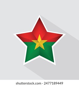 Burkina Faso Flag Star Shape Icon