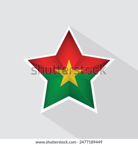 Burkina Faso Flag Star Shape Icon