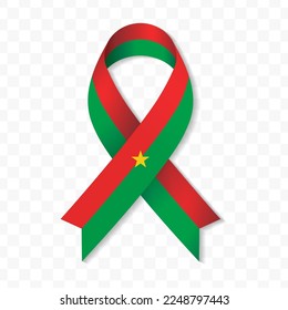 Burkina Faso flag stripe ribbon vector illustration on a transparent background vector image (PNG).