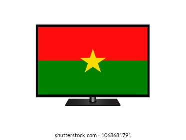 Burkina Faso Flag Of Television,Vector Illustration, Isolate On White Background Icon. EPS10