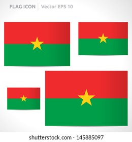 Burkina Faso flag template | vector symbol design | color yellow red and green | icon set