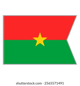 Burkina faso flag vector design and illustration , National flag country with original color, Pennon flag