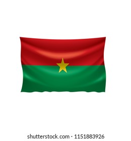 Burkina Faso flag, vector illustration on a white background