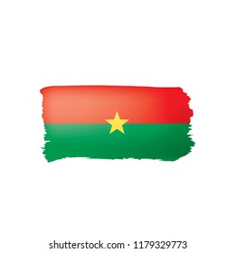 Burkina Faso flag, vector illustration on a white background