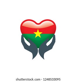 Burkina Faso flag, vector illustration on a white background
