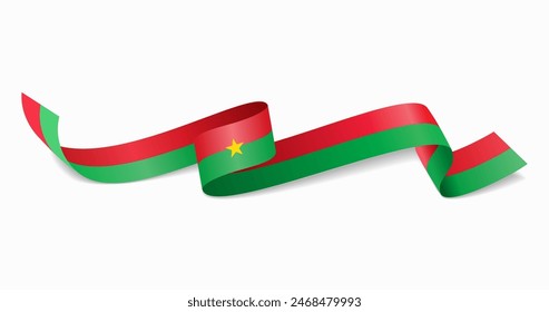 Burkina Faso flag wavy abstract background. Vector illustration.