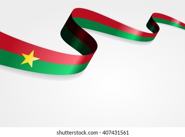 Burkina Faso flag wavy abstract background. Vector illustration.