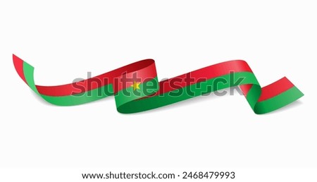 Burkina Faso flag wavy abstract background. Vector illustration.