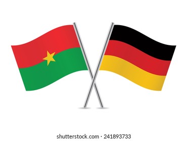 Burkina Faso and German flags. Vector illustration.