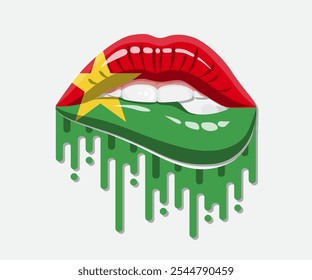 Burkina Faso glossy lips pride flag